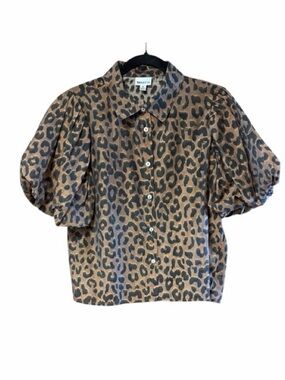 Bailey 44 Leopard Puff Sleeve Blouse